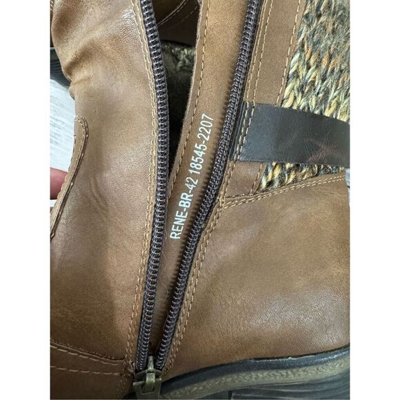 Spring Step Vegan Leather Brown Buckle Heeled Ankle Boots Size 10.5 - Picture 11 of 13